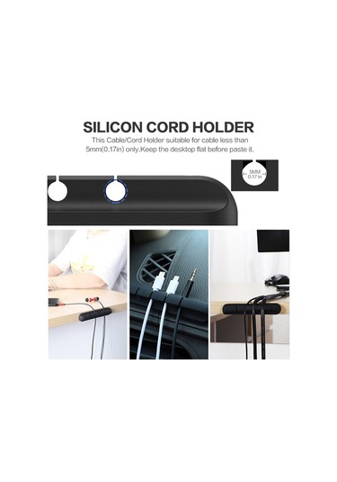 Honmex Silikon Kablo Düzenleyici 7 Delikli Masa Üstü Kablo Sabitleyici Tutucu