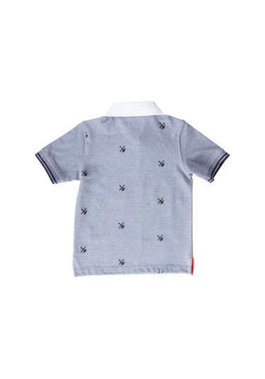 Erkek Çocuk Organik Polo Yaka T-shirt - Silvio 001 Çok Renkli