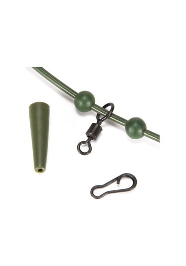 Ranyeek 1m Silikon Kauçuk Olta Kablosu - 6mm Boncuklu, Kayar Dönmeci Ve Ağırlık Kapağı Örneği Kahverengi