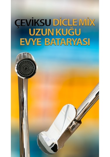 Dicle Mix Uzun Kuğu Model Evye Bataryası Krom