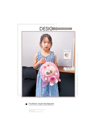 Labubu Sırt Çantası Okul Çantası Karikatür Sırt Çantası Karikatür Okul Çantası Gül Kırmızısı