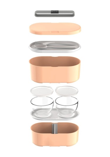 Zweikell Boxy Large Coral 1450ml 49oz Lunch Box Çok Renkli