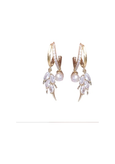 Geeksen "şık S925 Gümüş İnci Kalp Küpe - Zarif Ve Romantik Tasarım" Gold