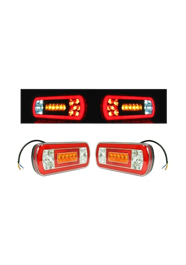 Neon Led Arka Stop Lambası Takımı Sağ Sol 12 Volt Üniversal