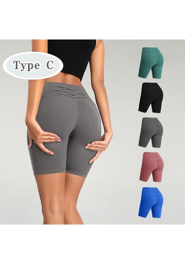 Skycity Kadınlar İçin Yüksek Bel Fitilli Nefes Alabilen Yoga Şortu - Esnek Ve Konforlu Yeşil