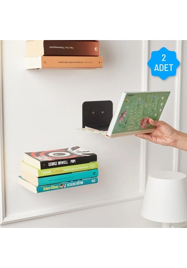 Görünmez Dekoratif Duvar Kitaplığı Metal Dayanıklı Kitaplık 2 Ad