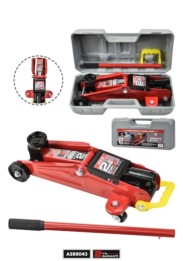 Assur Asr8043 2 Ton Oto Kaldırma Timsah Kriko Hidrolik Kırmızı