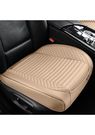 Bej Seametal Tam Sarılmış Araba Ön Koltuk Kılıfı Premium Pu Deri Araç Koltuk Minderi Nefes Alabilir Anti Scratch Sandalye Koruyucu Mat Type A