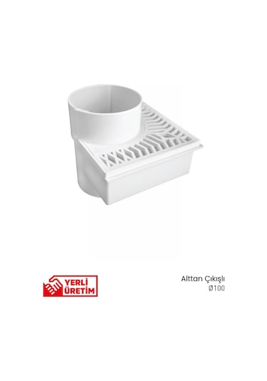Köşe Balkon Süzgeci - Alttan Çıkışlı Ø100