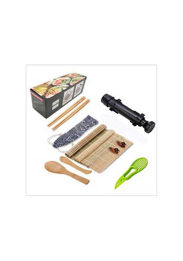 Qingmipy Ev Yapımı Sushi Seti - Profesyonel Ve Yeni Başlayanlar İçin 16 Parçalı Tam Sushi Yapım Kiti, Bambu Malzemeli Çok Renkli