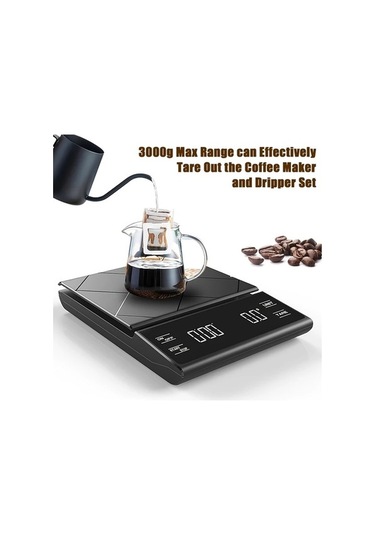 Fastbuy Wangxi Siyah Yüksek Hassasiyetli Kahve Terazisi - Ev Mutfağı İçin Espresso Ve French Press Fincanlar Uygun Siyah