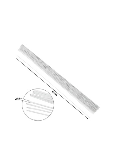 Roco Paper Çiçek Teli No:24 1 Mm - 38 Adet 60 Cm - Beyaz