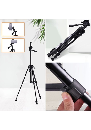 Buffer Telefon Ve Fotoğraf Makinası Takılabilen Bluetooth Kumandalı 146 Cm Tripod