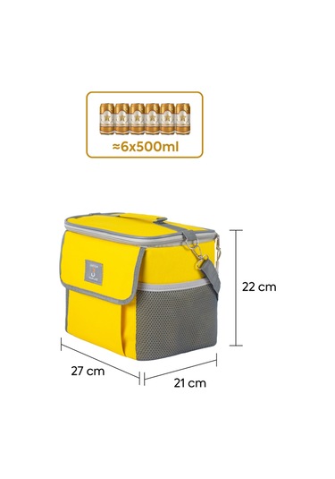 Best Çanta Pro+ 10 Litre Termos Piknik Çantası Yalıtımlı Termal Soğutucu Buzluk Çanta Sarı