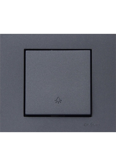 Ovivo Grano Metalik Füme Zil Anahtarı + Çerçeve Light, Kapı Otomatiği