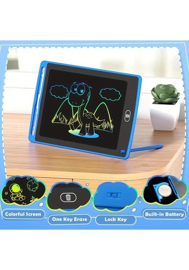 Trendooze Genel Kullanım Siyah Lcd Yazı Tableti Çocuk Çizim Yazı Eğitici Kız Erkek Hediye Oyun Tableti Siyah