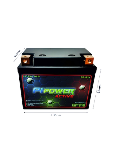 Pipower Active Compact 12v 6ah Lithium Lifepo4 Lityum Motosiklet