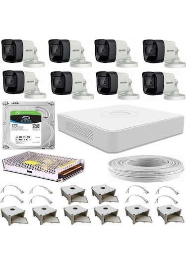 Hikvision Güvenlik Kamera Sistemi 8 Kameralı