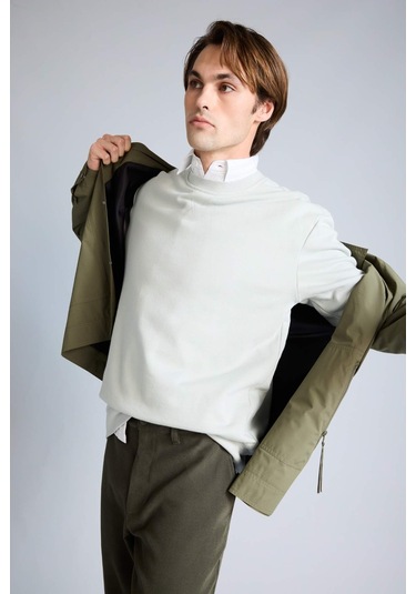 Defacto %100 Pamuk Basic Sweatshirt E8339ax26spgn1255 Yeşil-gn1255