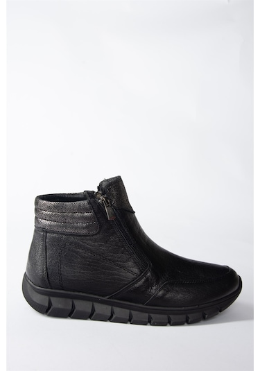 Fox Shoes Siyah Hakiki Deri Comfort Ortopedik Taban Kadın Bot N555380703 Siyah