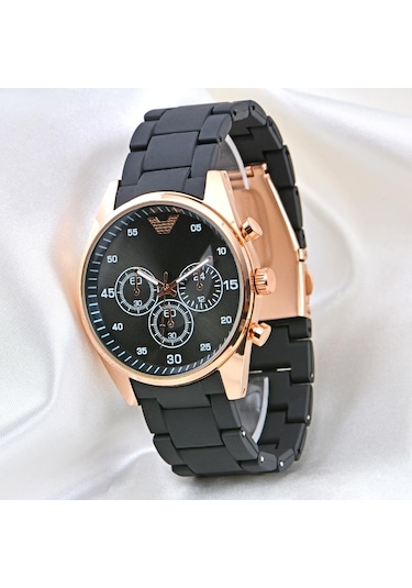 Erkek Kol Saati Siyah Silikon Kordon Unisex Tarz St-304133