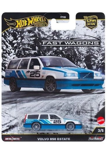 Hot Wheels Premium Fast Wagons - Volvo 850 Estate Beyaz - Mavi