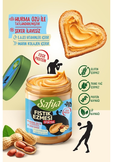 Safya Sportive Fıstık Ezmesi 320 Gr X 2 Adet