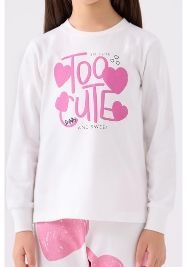 Roly Poly 3471 Garson Kız Çocuk Krem Uzun Kol Pijama Takım KREM