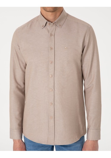 Pierre Cardin Erkek Vizon Gömlek Desenli 50306996-vr052 Vizon