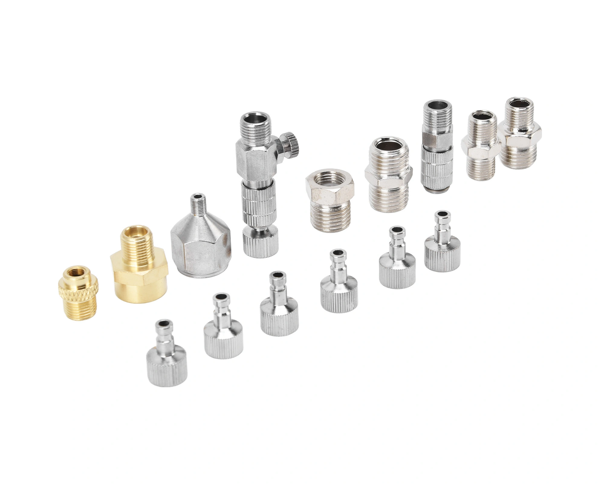 Geeroyoo Stainless Steel Hava Fırçası Adaptör Seti 15 Parça - Hızlı Bağlantı, Çeşitli Bağlayıcılar, Çoğu Markaya Uyumlu, Zaman Ve Enerji Tasarrufu