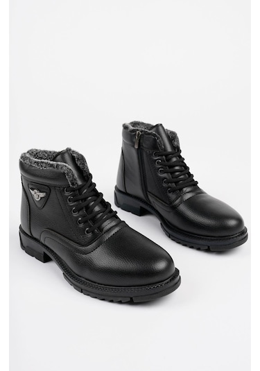 Muggo Canyon Garantili Bağcıklı Fermuarlı İçi Kürklü Erkek Kışlık Bot 001