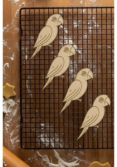 Papağan Kurabiye Kalıbı, Hamur Şekillendirici, Bisküvi Kalıbı, Kolay Kesim Ucu Beyaz