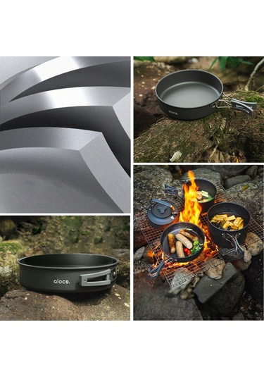 Mufunye Kamp Takımı Tava, 8in, Katlanabilir Kılıflı - Alüminyum Alaşımlı Çok Renkli