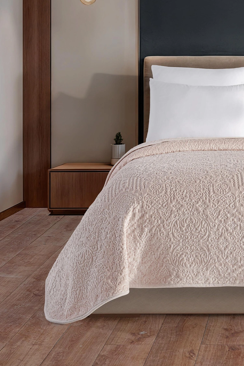 Tulia 220x240 Battal Boy Emboss Battaniye Vizon