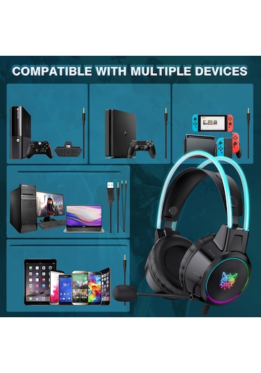 Onikuma X15 Pro Kablolu RGB Aydınlatma Efektli Oyun Kulaklığı