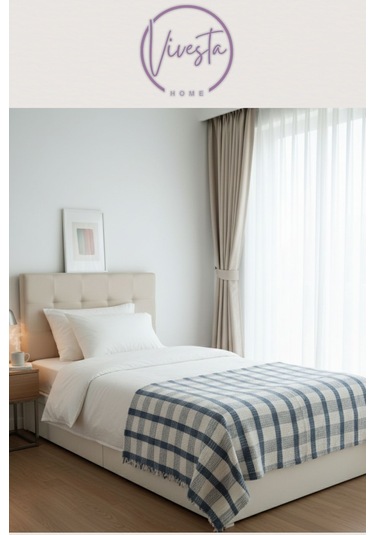 Scotch Battaniye 180 220 Cm Lüks, Yumuşacık Ve Sıcak Tutucu Konfor Battaniyesi Mavi - Beyaz