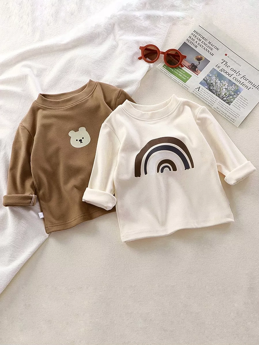 Liwen Kids Bebek İçin Uzun Kollu Çocuk Kazak Sweatshirt 179848729 Kahverengi