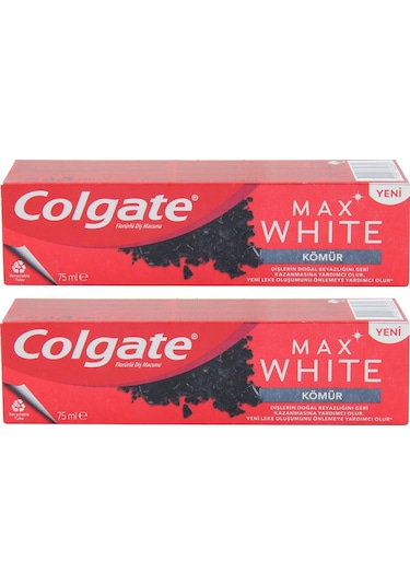 Colgate Max White Charcoal Kömür Beyazlatıcı Florürlü Diş Macunu 2 x 75 ML
