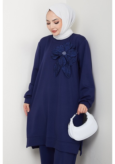 Çiçek Detay Oysho İkili Takım 1662 - Lacivert Lacivert