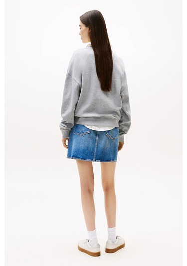 Tommy Jeans Kadın Sweatshirt-dw0dw21202 Gri
