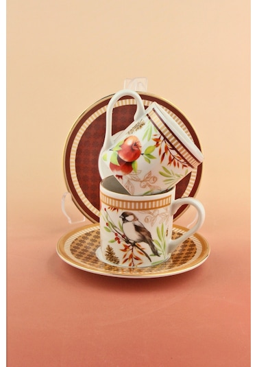 Magic Garden İki Kişilik Kahve Fincan Takımı Renkli