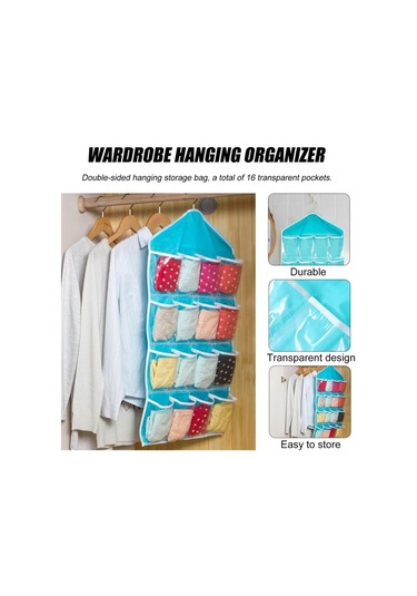 Yeşil Sıcak 16 Cepler Wardrobepockets Temizle Asılı Çanta Çorap Sutyen İç Kırtasiye Raf Askı Depolama Yerden Tasarruf Düzenli Organizatör Yeşil