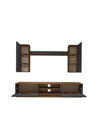 Decoraktiv Eko 5db Mdf Dvd Tv Ünitesi Tv Sehpası Ceviz - Antrasit