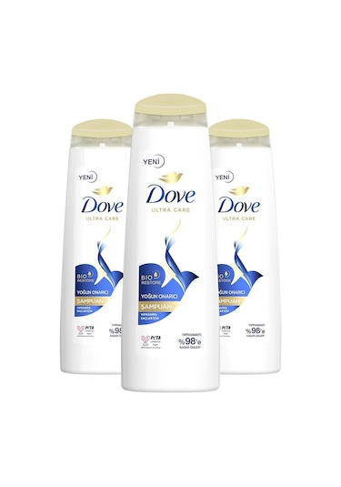Dove Ultra Care Yıpranmış Saçlar İçin Yoğun Onarıcı Şampuan 3 x 400 ML