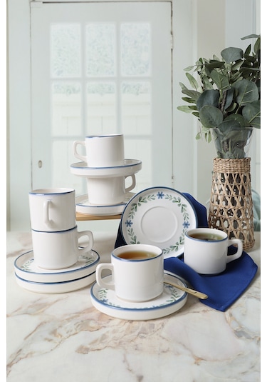 Keramika Daphne Stackable Çay Takımı 12 Parça 6 Kişilik 22921-24 Çok Renkli
