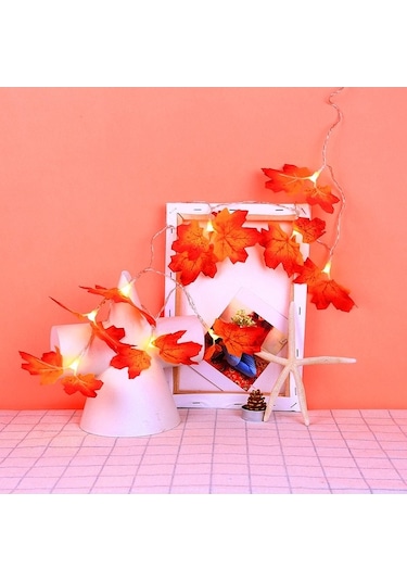 Novahub Sevgililer Günü Hediyesi Akçaağaç Yaprakları Işık Dizisi, Ekonomik Çelenk Lambası