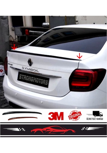 Spoiler Renault Symbol Bagaj Üzeri Çıta Spoiler Pianoblack 120Cm