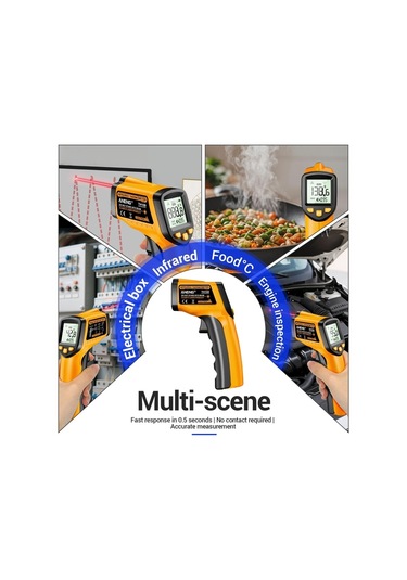 Vkemall Aneng Th109 Kızılötesi Termometre Lcd Higrometre Lazer Sıcaklık Ölçer Pirometre Elde Taşın