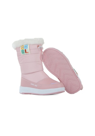 Vojo Warm Suya Dayanıklı Kürklü Fermuarlı Çocuk Çizme 267800001831 66 Pudra Pudra