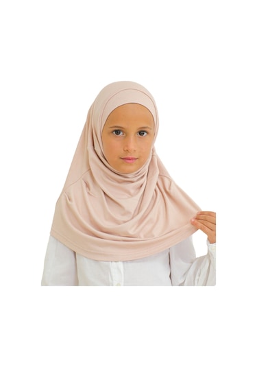 Çocuk Hazır Giyim Başörtüsü Şal Turban Viskon - Bej BEj